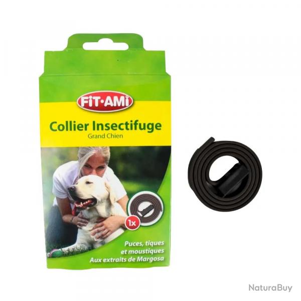 Collier insectifuge ajustable 50-75cm anti-parasites chien chat