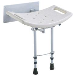 Siège douche relevable mural 39.5-44.5cm poignées antidérapant