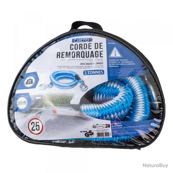 Corde de remorquage 2T extensible 1,5-4m avec crochets zingus