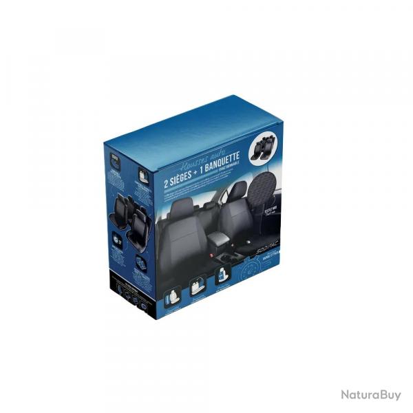 Housse auto Catania noire 5 appui-ttes siges fractionnables