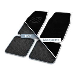 Lot 4 Tapis PVC/Moquette Imperméables Bi-matière
