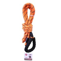 Longe réfléchissante orange nylon avec poignée et mousqueton 15m