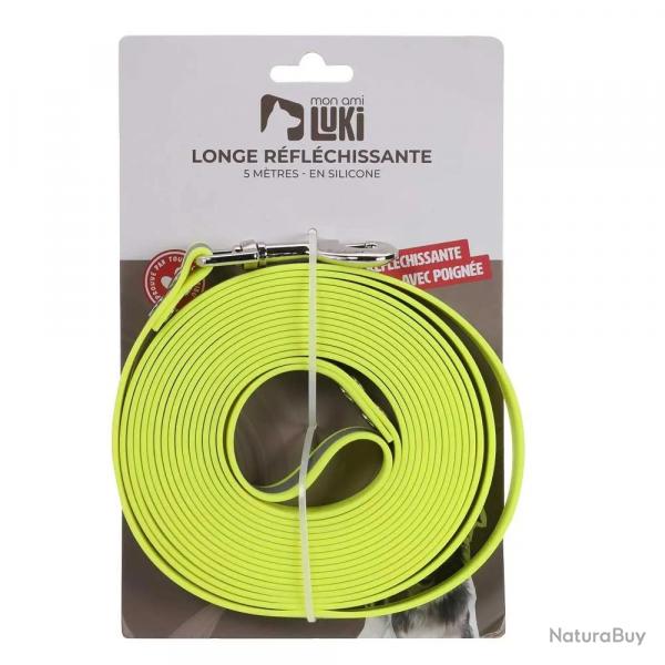 Longe rflchissante silicone jaune fluo 5m x 2cm