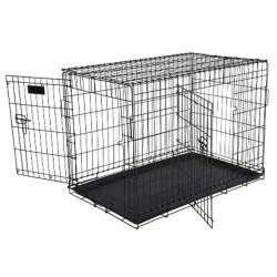 Cage métal grillagée avec plateau noir 2 tailles 107 x 70 x 75 cm