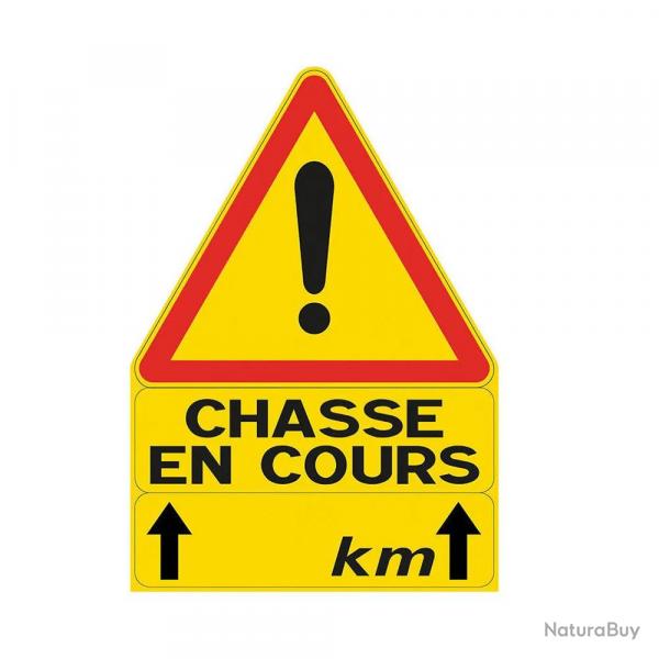 Triangle signalisation "chasse en cours" 70 X 100 cm à l'unité