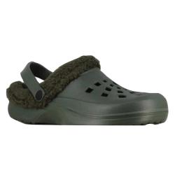 Sabots plastique fourrés kaki - Chaussures confort hiver 40