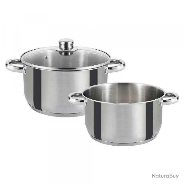 Faitout Marmite Couvercle 24cm Acier Inox Tous Feux