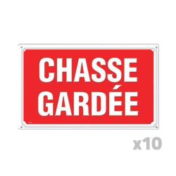 Lot de 10 Panneaux CHASSE GARDÉE Akilux 26 X 20 cm