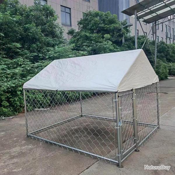 Enclos extérieur galvanisé avec toile imperméable 2x2x1,6 m
