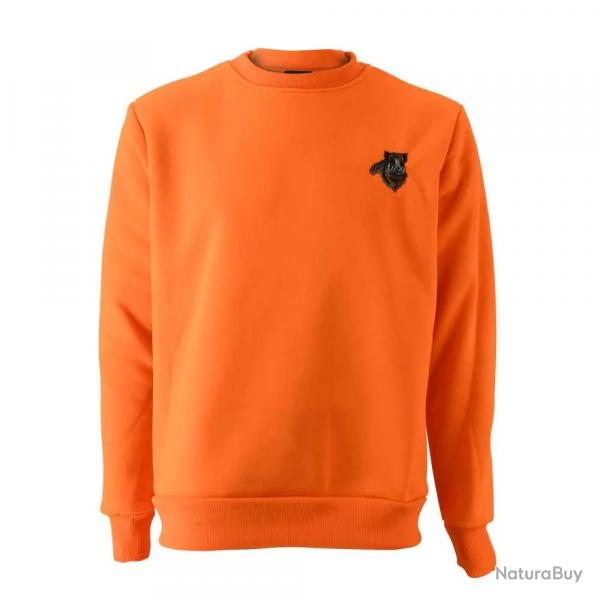 Sweat Orange Sanglier Treeland 100% Polyester Brod de S  3XL L