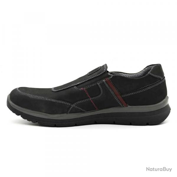 Chaussures sans lacets Drill noir cuir souple imperméable 44