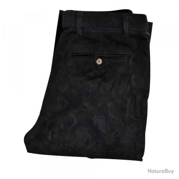 Pantalon velours côtelé extensible noir 44