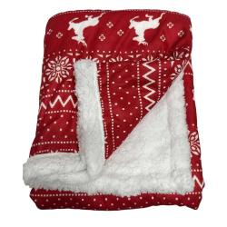 Couverture Noël Sherpa Rouge 100x75cm