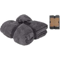 Plaid polaire gris 130x170 cm Doux, chaud et confortable