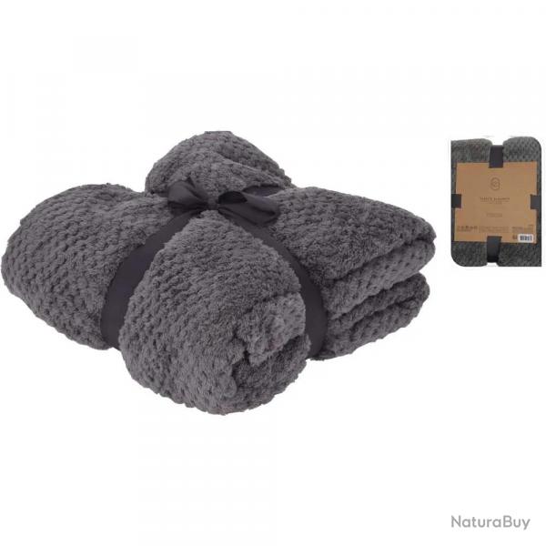 Plaid polaire gris 130x170 cm Doux, chaud et confortable