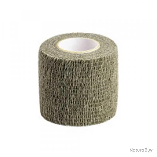 Bande auto-agrippante kaki 5 cm x 4,5 m - Réutilisable