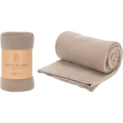 Plaid polaire taupe 125x150 cm doux et chaleureux