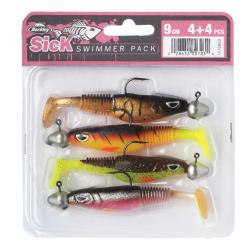 Pack 4 leurres souples Berkley Sick Swimmer armés