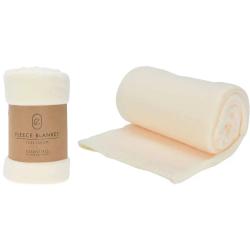 Plaid polaire crème 125x150 cm doux et confortable