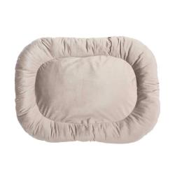 Coussin velvet antidérapant taupe 90x65 cm pour chien