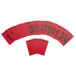 Lot de 27 plaques numérotées postes de chasse rouges 10 X 8 cm