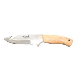 Couteau Aventurier à dépecer 24 cm avec étui cuir - teck