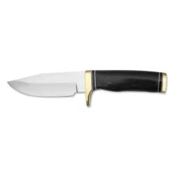 Poignard de chasse 22 cm inox avec étui cuir - manche bois