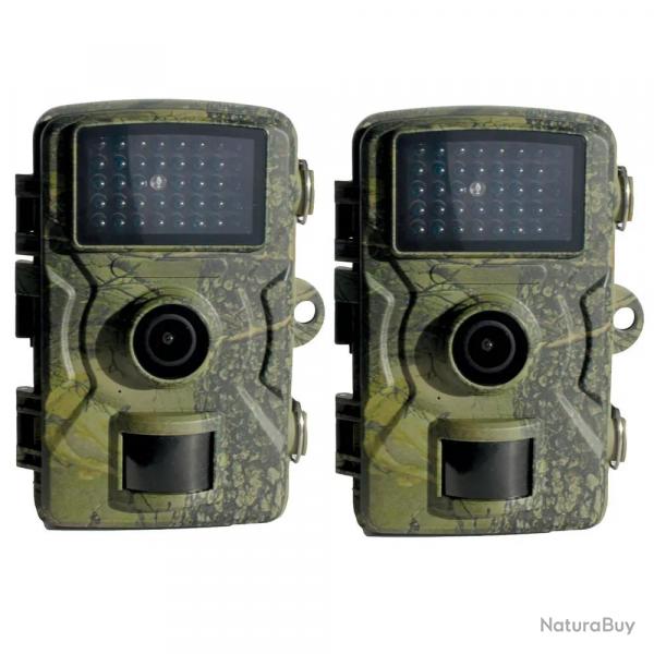 Lot 2 caméras de chasse 12MP LEDs invisibles IP66 - Vision nocturne