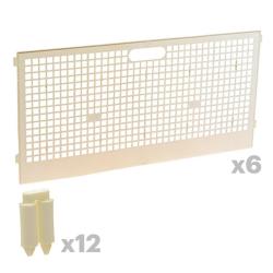 Kit 6 panneaux + 12 charnières pour parc à poussins modulable