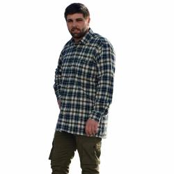 Chemise longue à carreaux bleu Chevron taille S à 4XL L