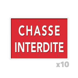 Lot de 10 Panneaux « Chasse interdite » Akilux 26x20cm