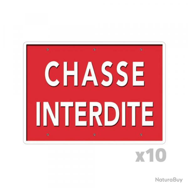 Lot de 10 Panneaux  Chasse interdite  Akilux 26x20cm