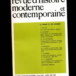 revue d'histoire moderne et contemporaine la france et ses colonies tome 31 avril juin 1984
