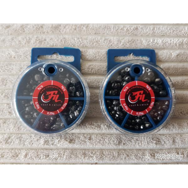 Lot de 2 boites de plombs FilFishing 70g neufs
