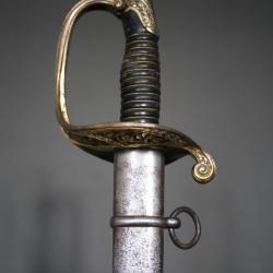 Sabre Français d'officier d'infanterie modèle 1855 - France, daté 1859