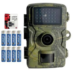 Caméra de chasse 12MP LEDs invisibles + 8 piles + carte SD