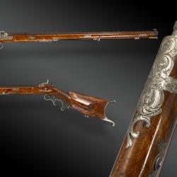 FUSIL DE MATCH, A PERCUSSION GRAND LUXE par SENEVAY à FLEURIER Suisse vers 1850