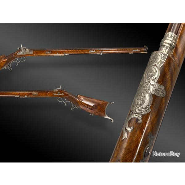 FUSIL DE MATCH, A PERCUSSION GRAND LUXE par SENEVAY à FLEURIER Suisse vers 1850