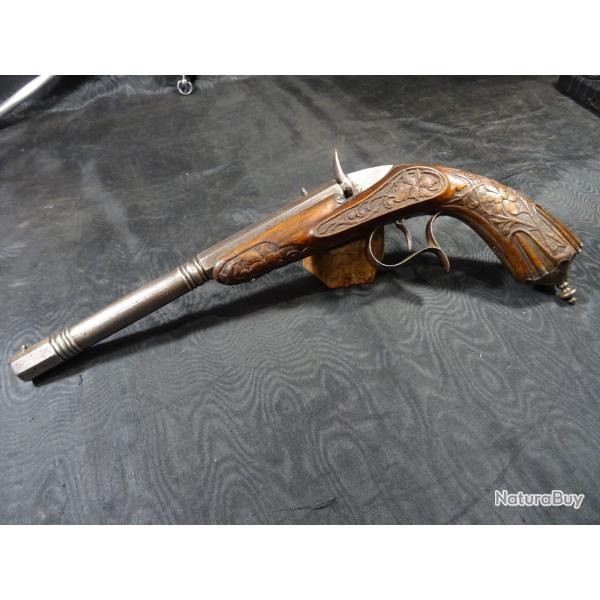 pistolet de salon 6 mm crosse très ouvragée G.MARIETTE cat. D