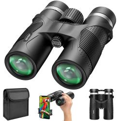 Jumelles 10x42 HD BaK4 Etanches Antibuée Professionnelles Chasse Observation avec adaptateur