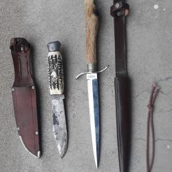 lots dague de chasse venerie a pate de chevreuil et couteaux scout a decor de cerf chasse foret