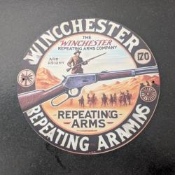 PLAQUE DECORATIVE ALUMINIUM VINTAGE WINCHESTER DIAMETRE 200