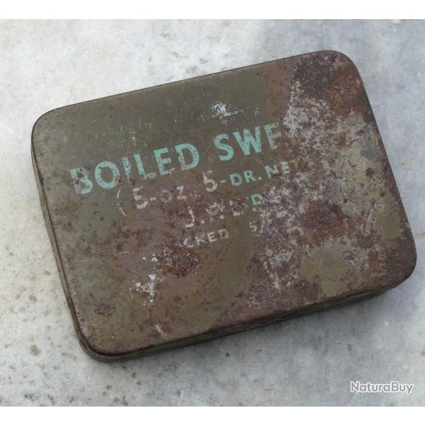 Boite métallique ration britannique BOILED SWEETS packed 5-XX  TIN25RAT001