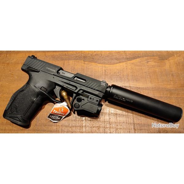 Pistolet TAURUS TX22 gen2 + combin lampe laser Vector + silencieux + 3 chargeurs