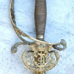 RARE épée amiral Marine royaume Belgique XIX SF + chape vers 1831 - ref LBV24BEL001