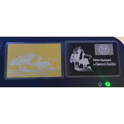 Carte SIA chasseur ou tir sportif + plastifié personnalisation au choix OR