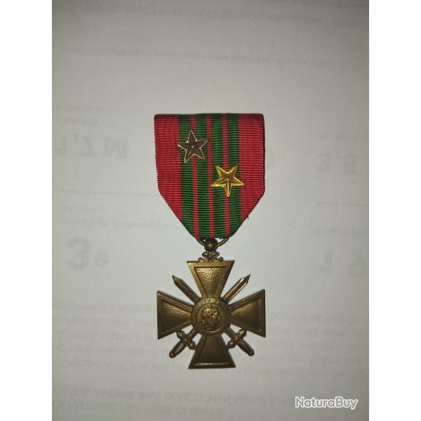 Croix de guerre seconde guerre 2 toiles