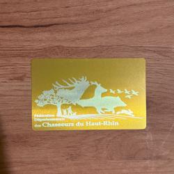 Carte SIA chasseur ou tir sportif + étui protecteur personnalisation au choix chasseur du haut Rhin