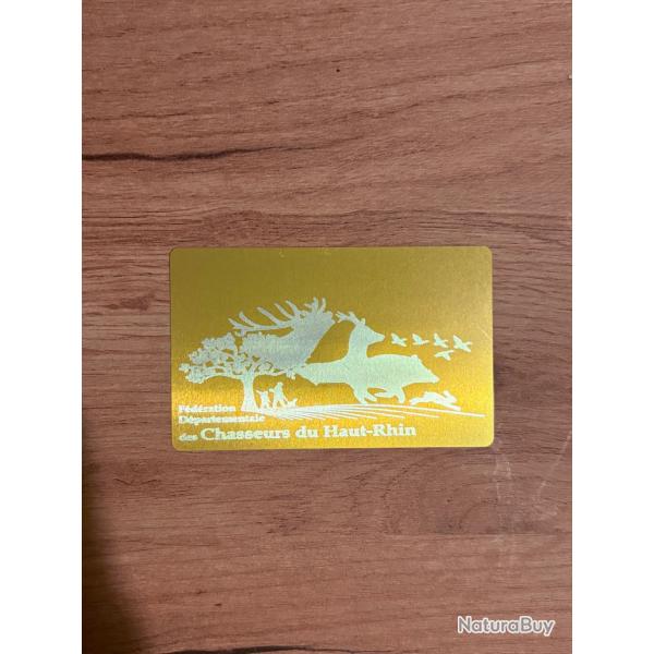 Carte SIA chasseur ou tir sportif + tui protecteur personnalisation au choix chasseur du haut Rhin