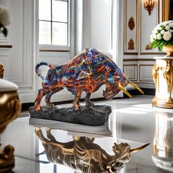 Superbe Grand Taureau en Resine, Modele: F